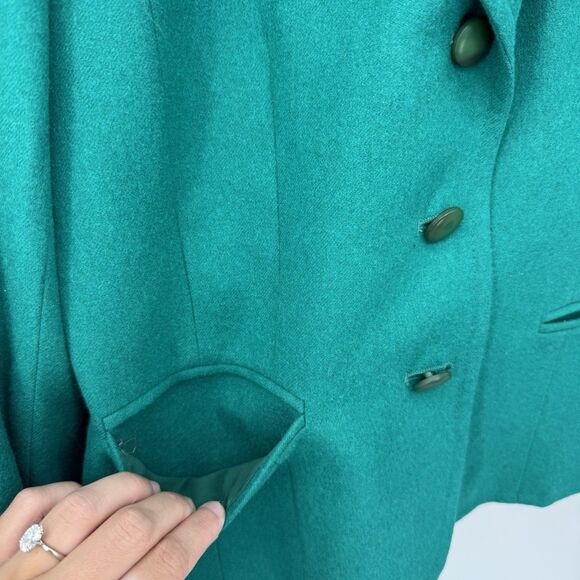 Pendleton Vintage Green Wool Blazer Made in USA Business Size 12 - Picture 4 of 12